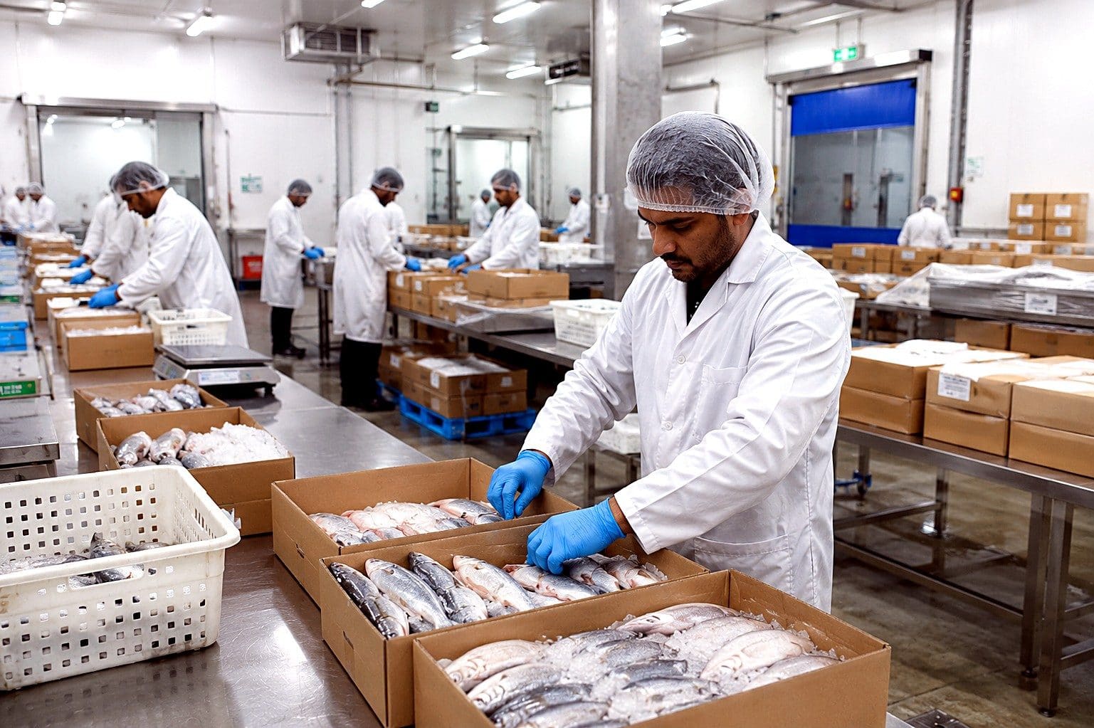 Seafood processing and grading area