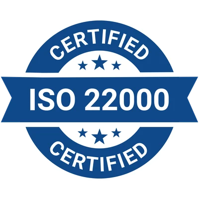 ISO 22000 certified badge
